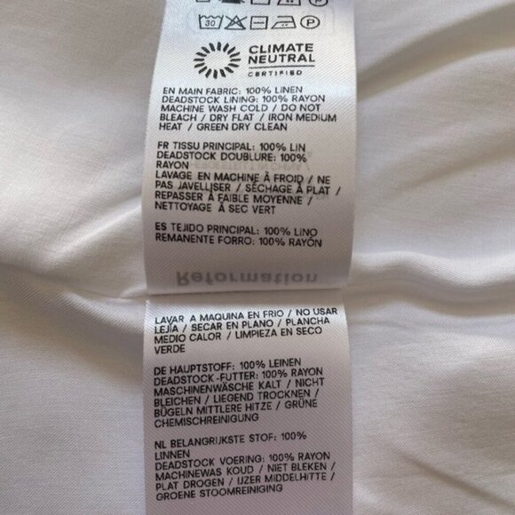 NEW Reformation Coucou Midi Linen Dress Puff Sleeves White | size 4 - Picture 12 of 12